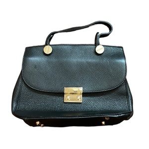 black genuine leather hand bag